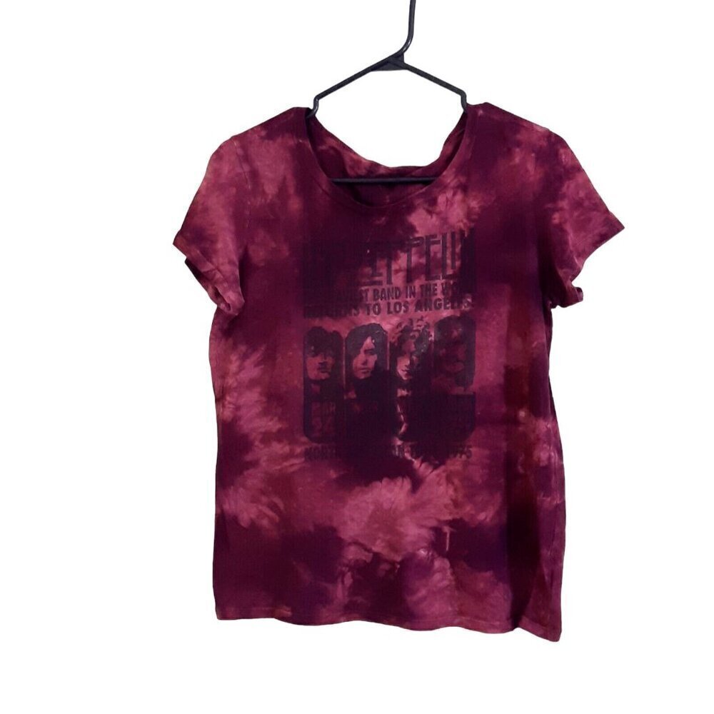 Led Zeppelin Graphic T Shirt Tee North American Tour 1975 Purple Tie Dye Small